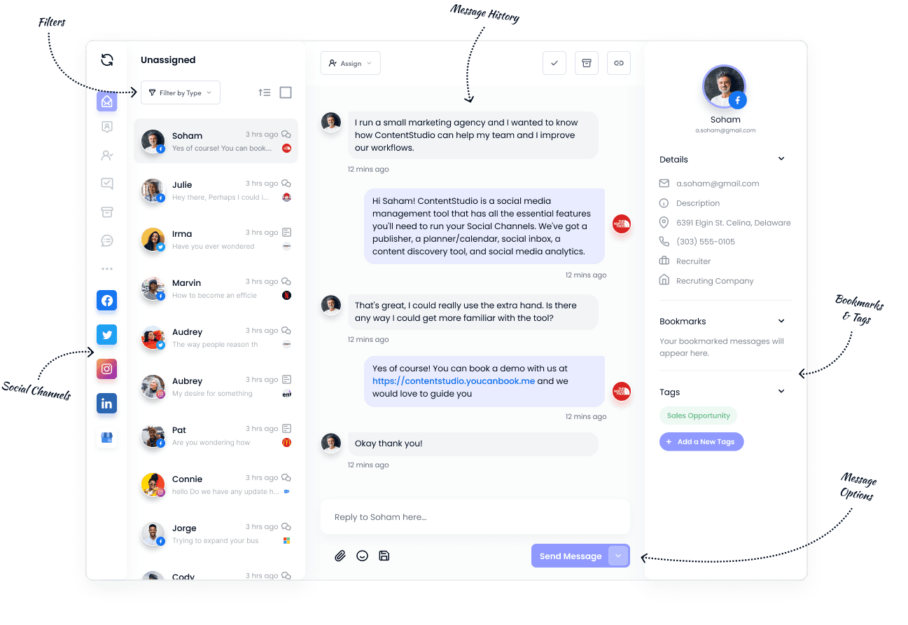 A unified social inbox 