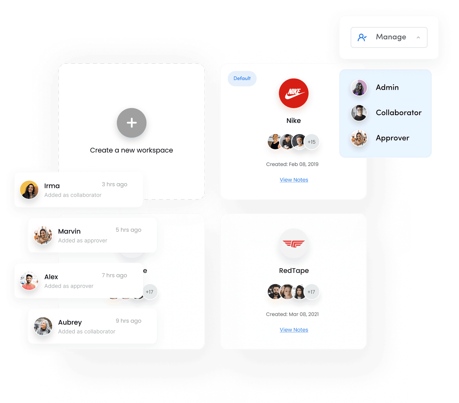 Multiple workspaces and team collaboration 