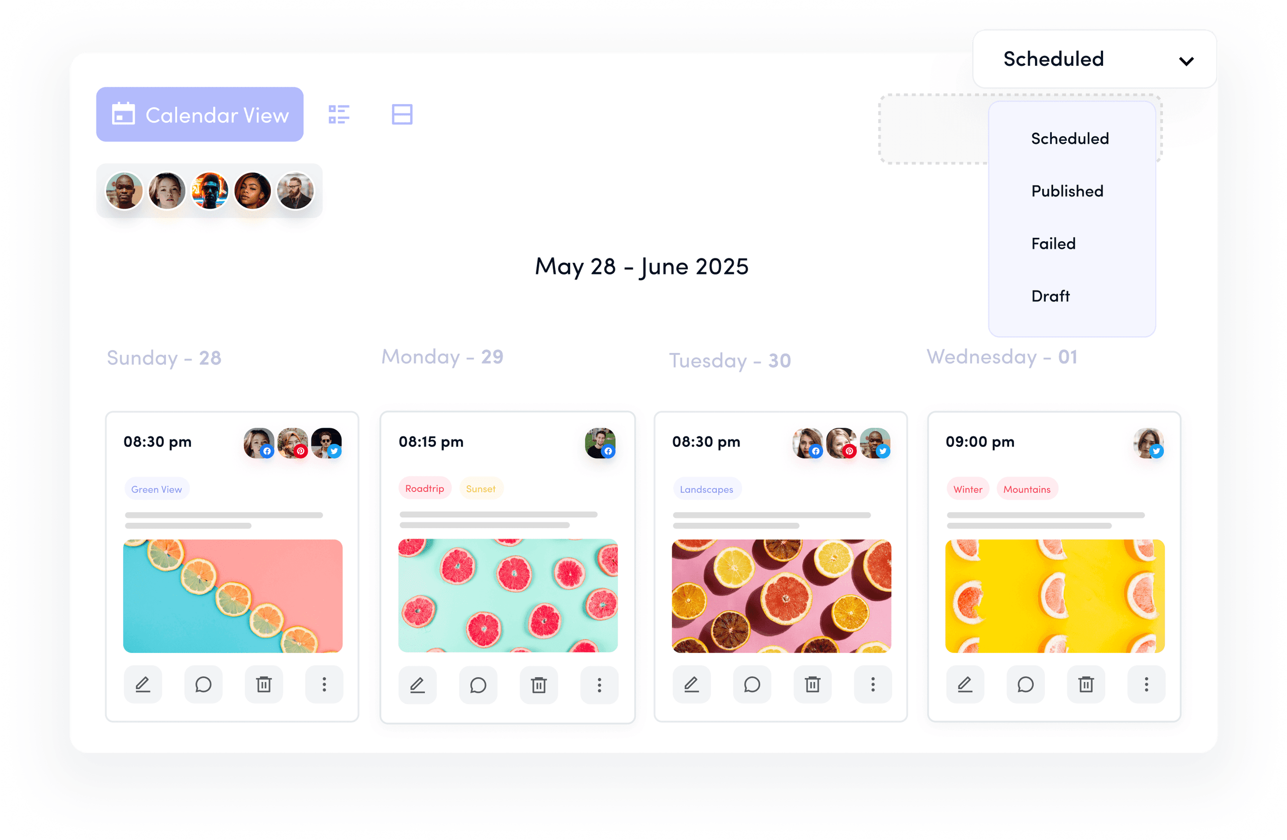 Share content calendar with clients
