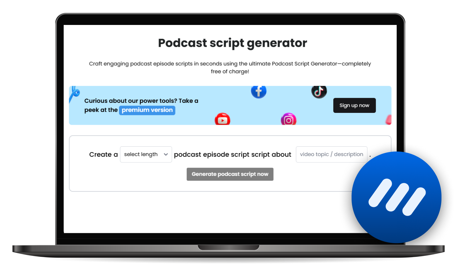 AI podcast script generator