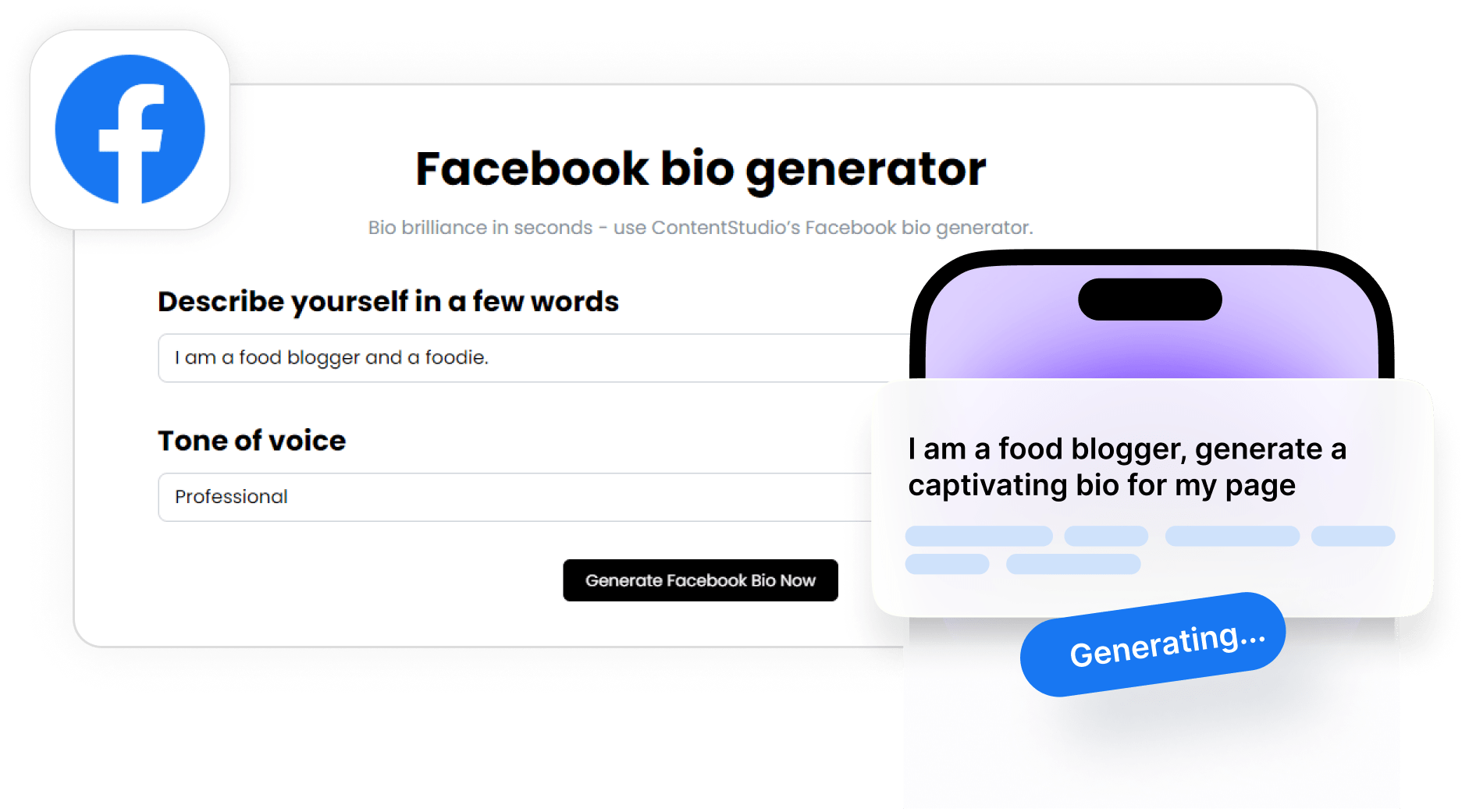 Create unique & captivating Facebook bios 