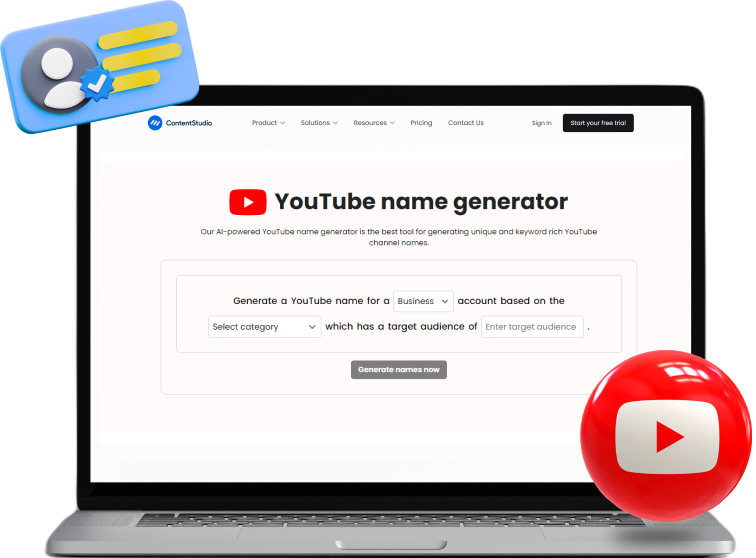 YouTube username <br/> generator